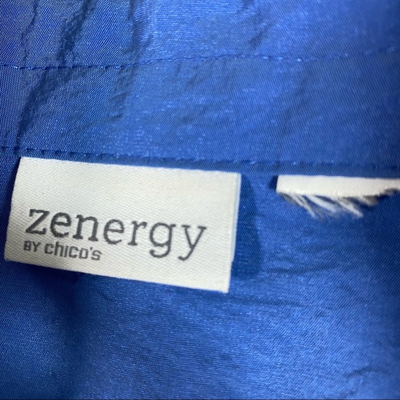 Zenergy Full Zip Jacket drawstring Waist Pockets 3/4 Sleeves Light Blue … - Picture 4 of 10